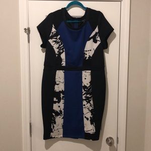 Torrid blue/black body con dress
